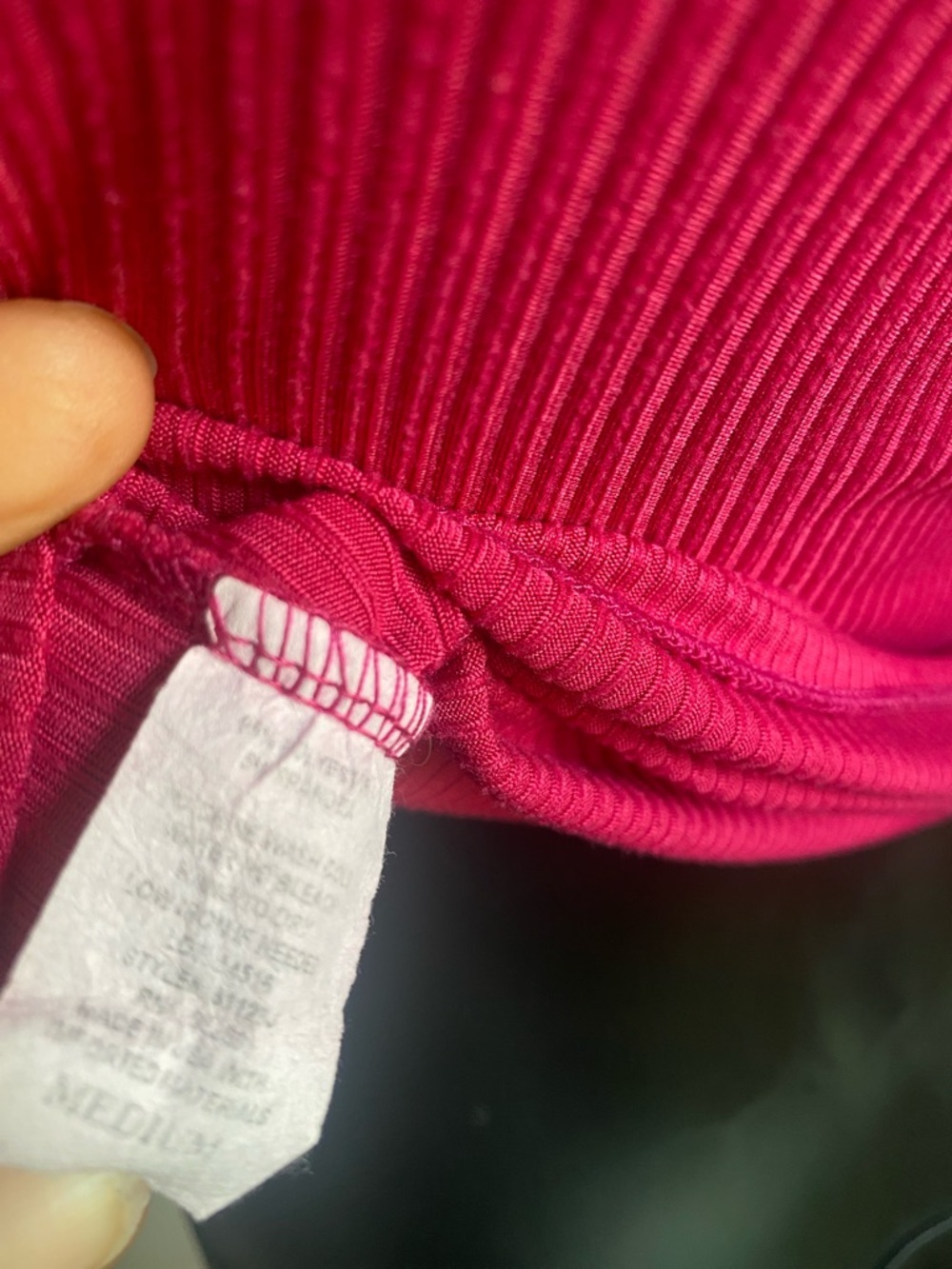 Olivia Rae Ribbed Tank in Fuchsia Pink - Picture 9 of 9